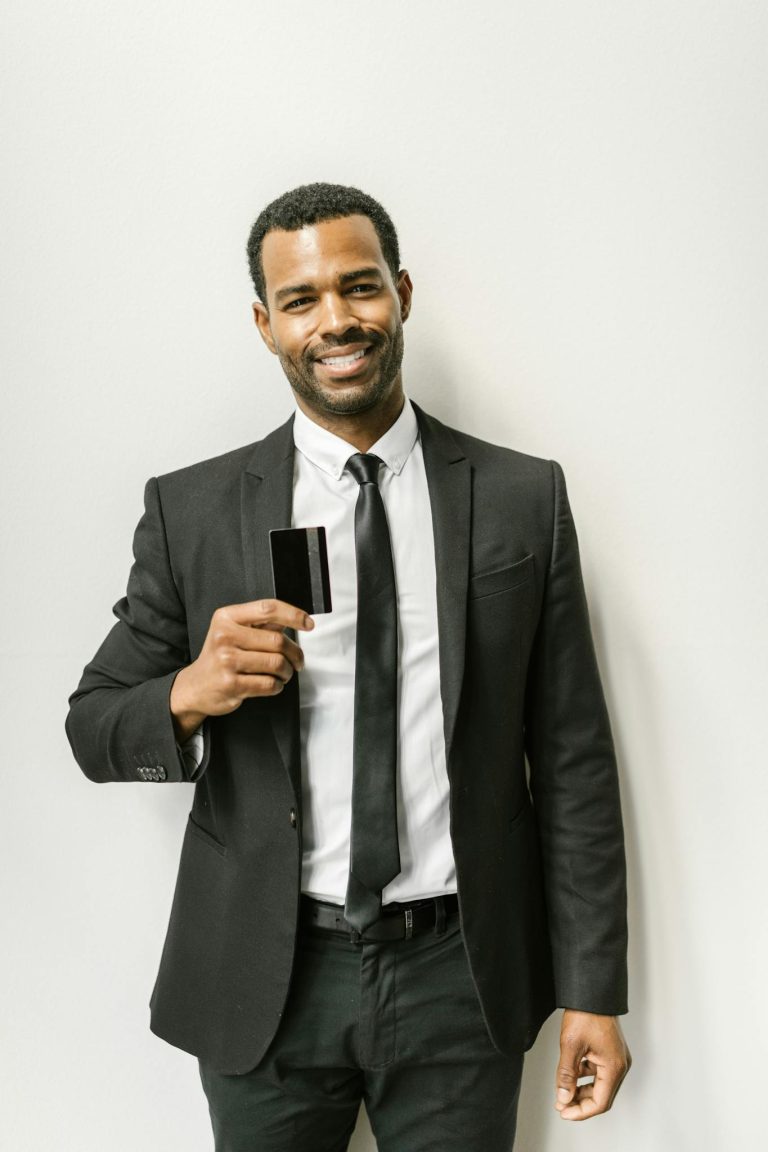 A Man in Black Suit Jacket